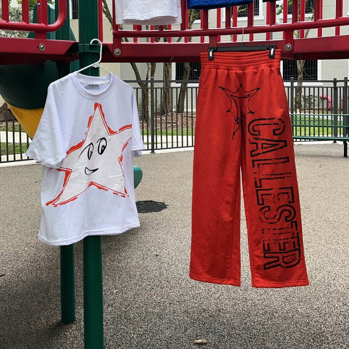 Orange Star White Tee