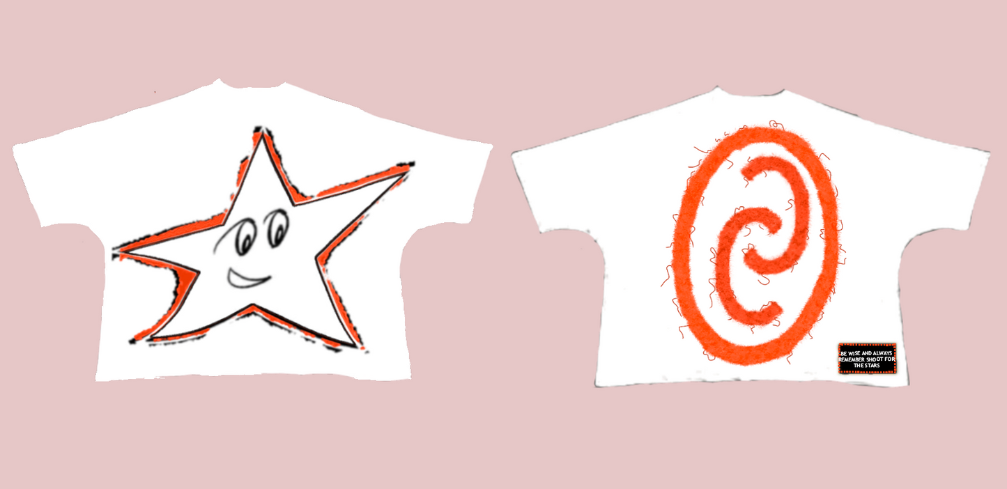 Orange Star White Tee