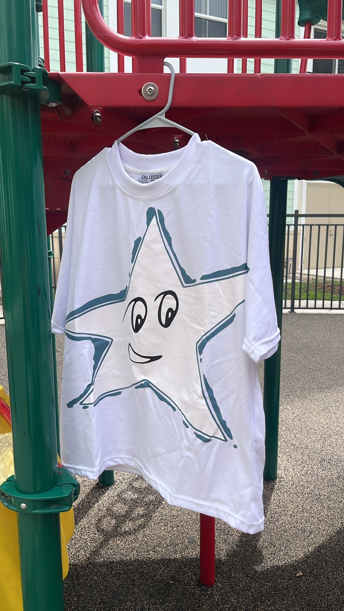 Teal Star White Tee