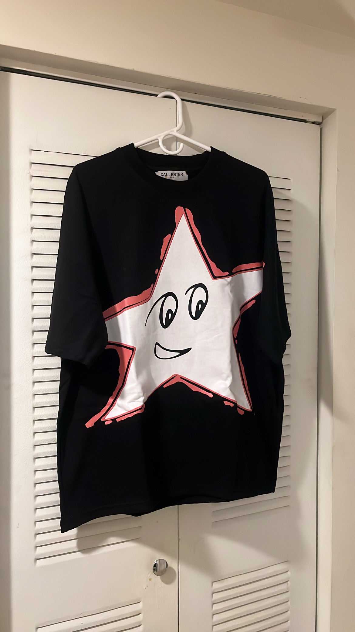 Pink Star Black Tee