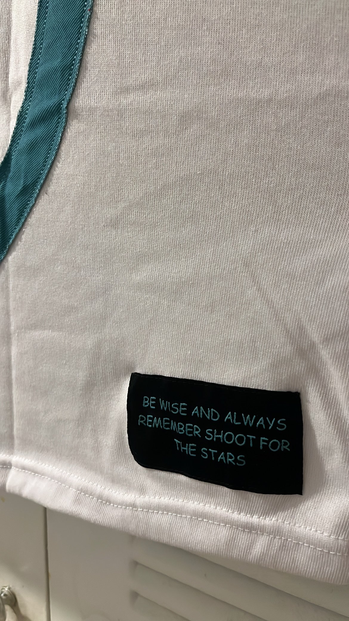 Teal Star White Tee