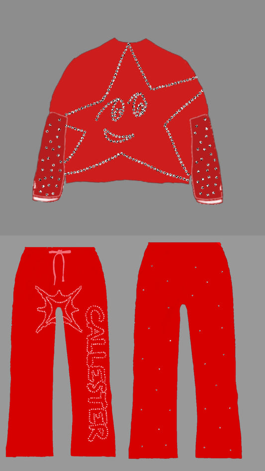 Red Rhinestone Star Set