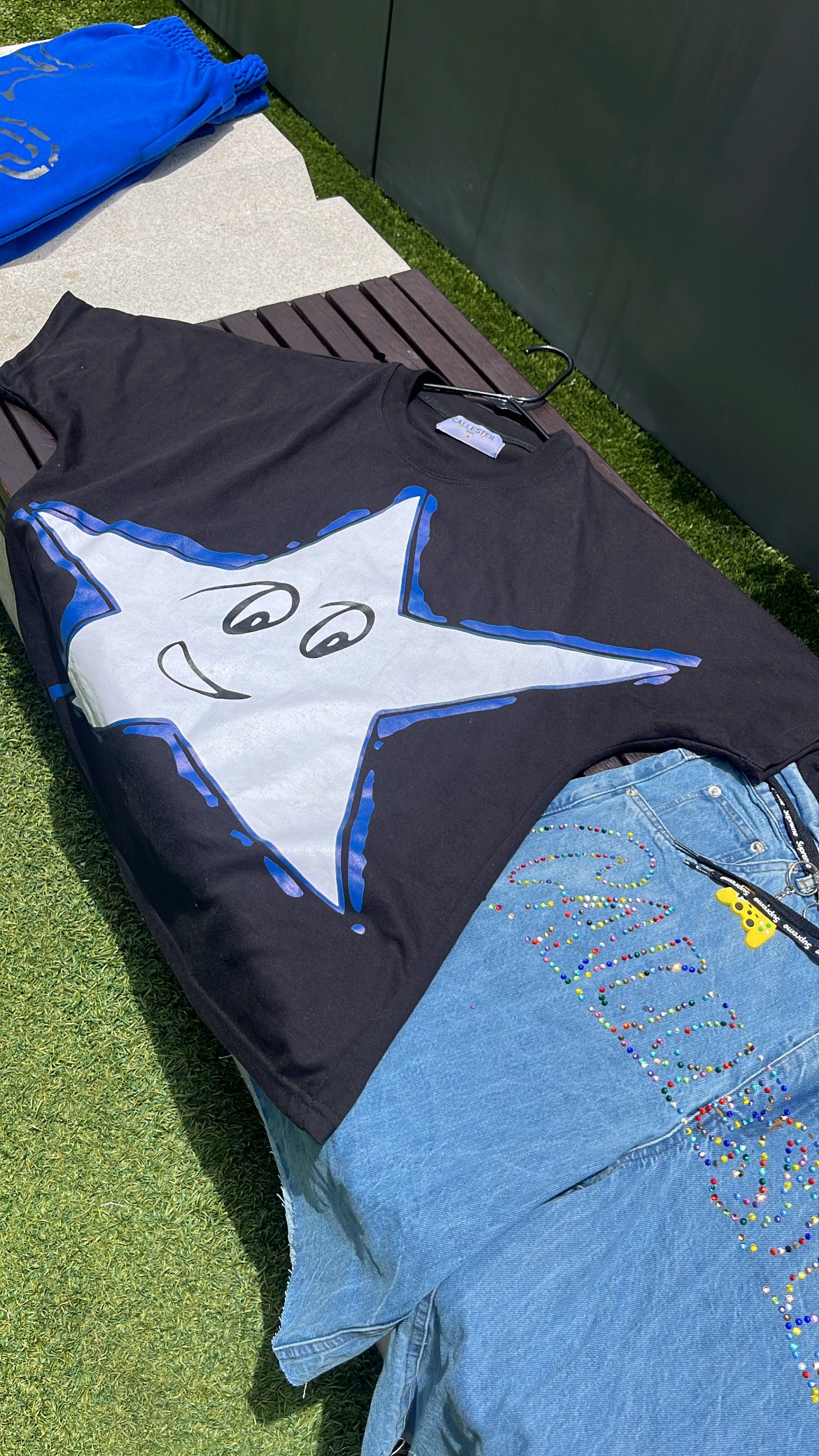 Blue Star Black Tee