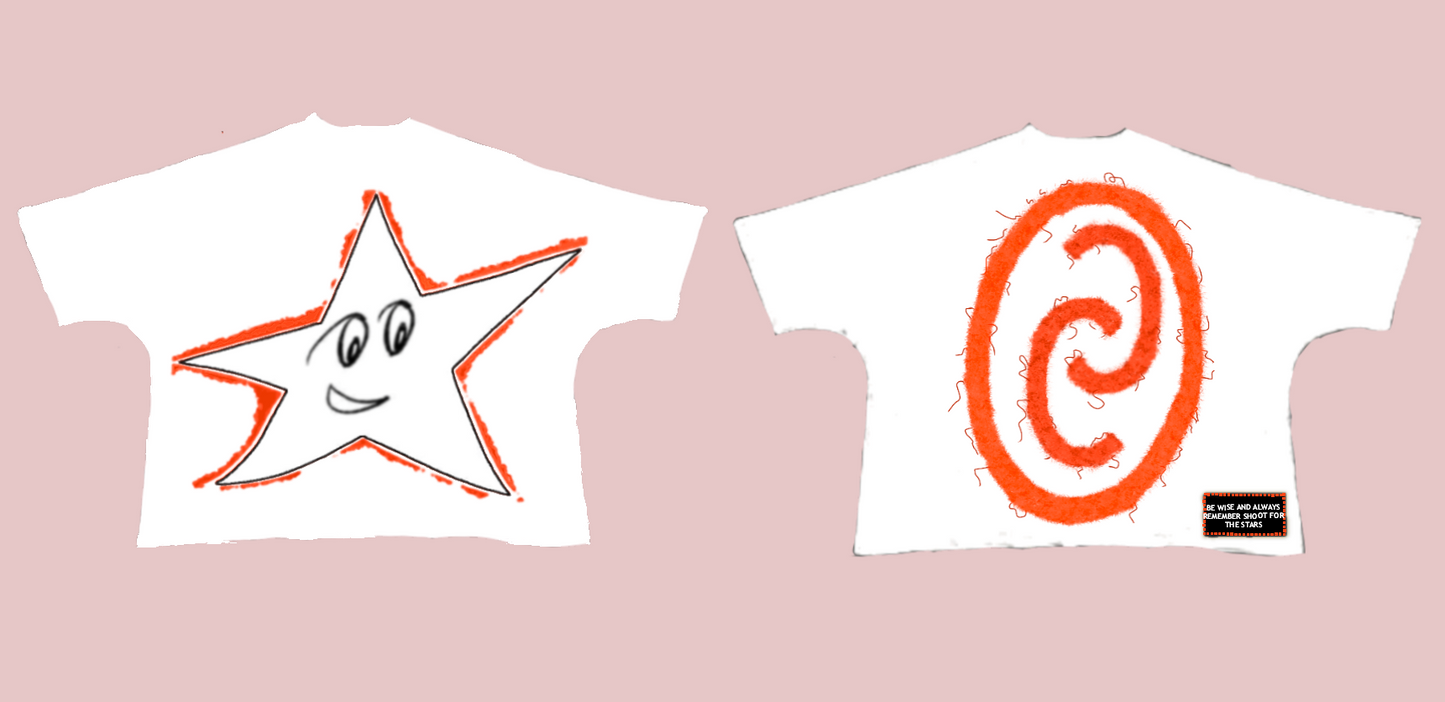 Orange Star White Tee