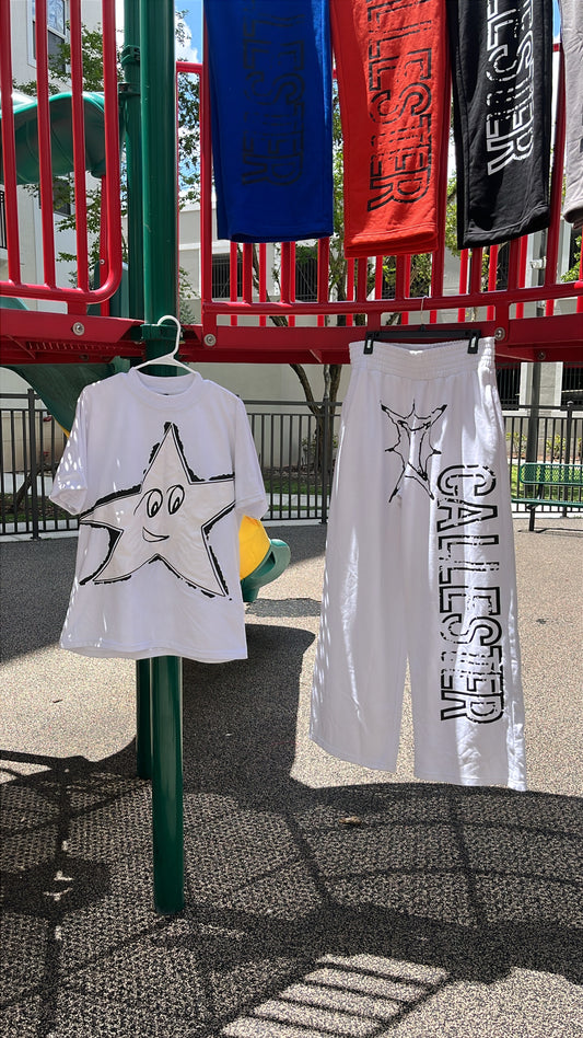 Black Star White Tee