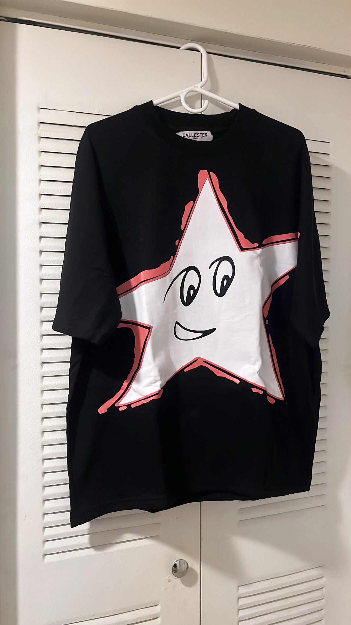 Pink Star Black Tee