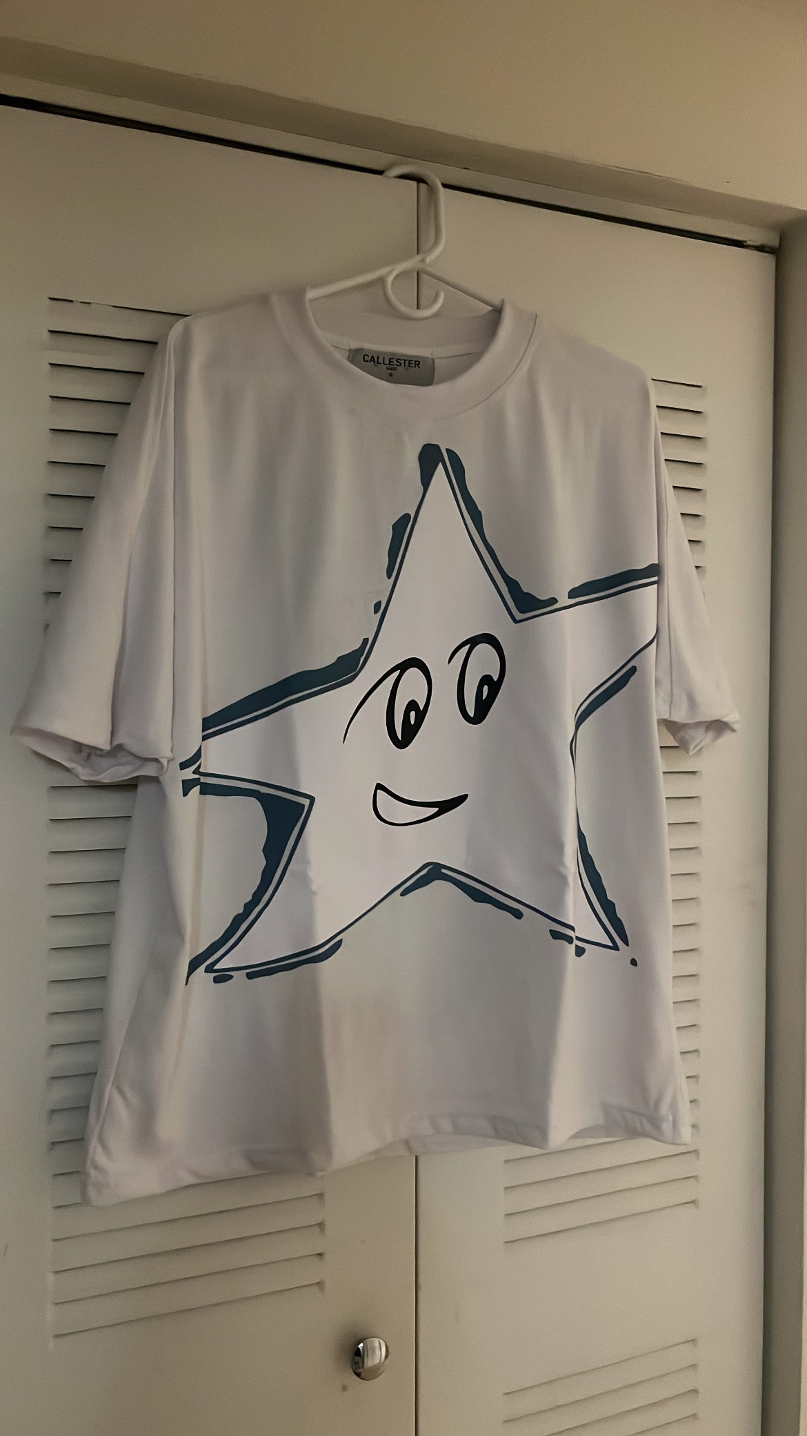 Teal Star White Tee