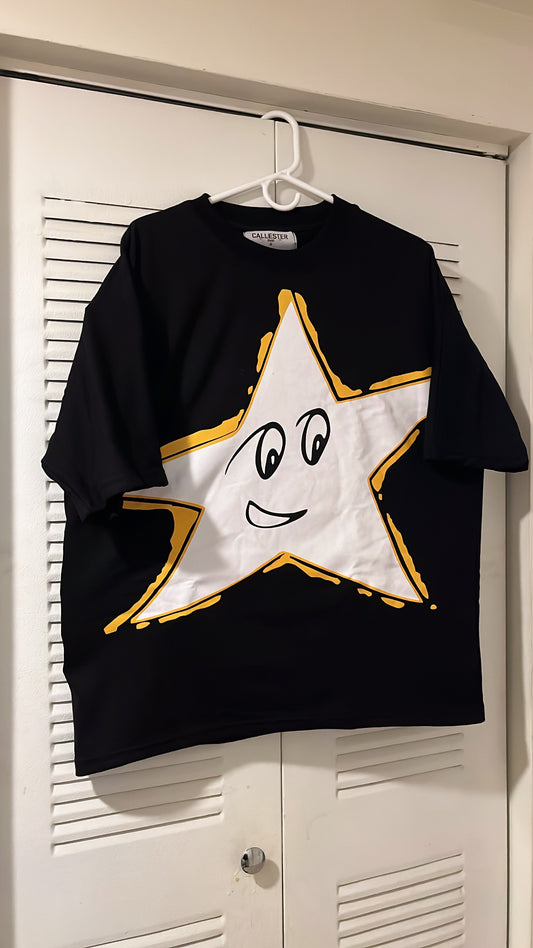 Yellow Star Black Tee