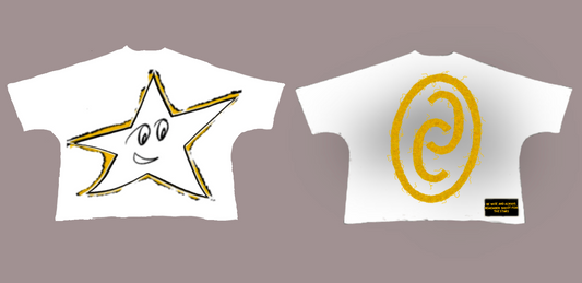 Yellow Star White Tee