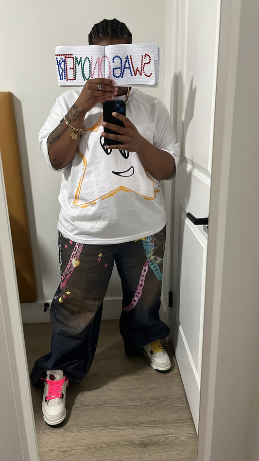 Yellow Star White Tee