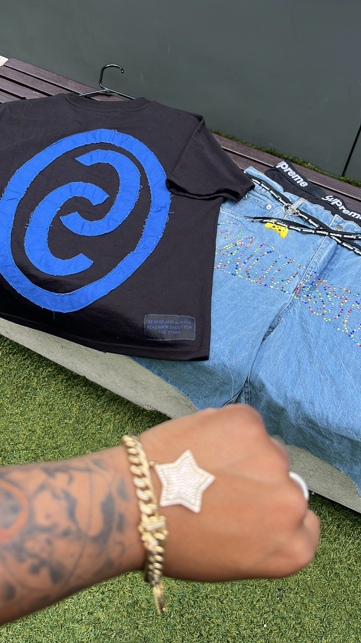 Blue Star Black Tee