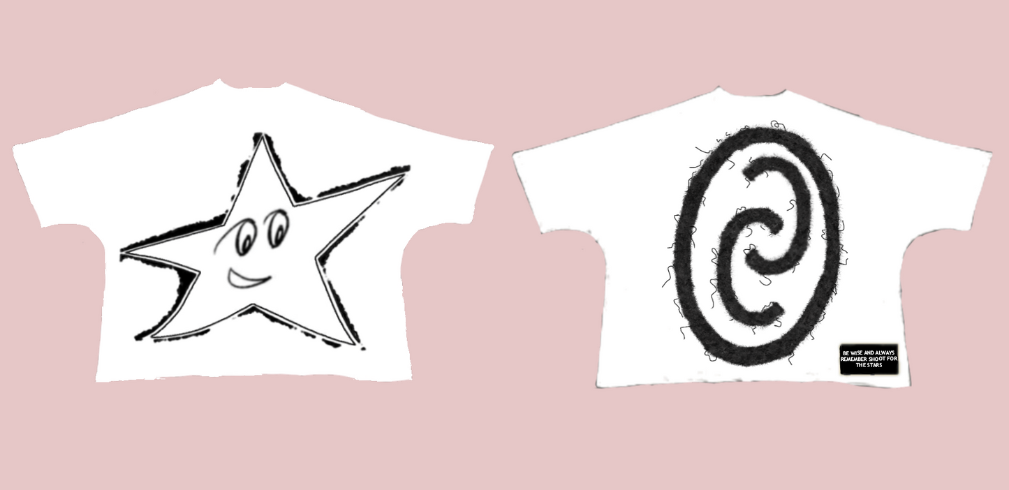 Black Star White Tee