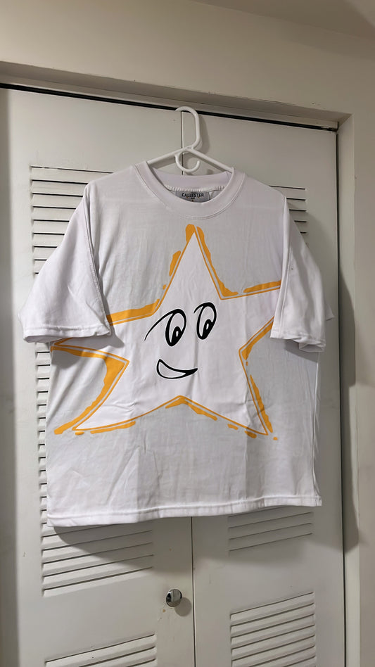 Yellow Star White Tee