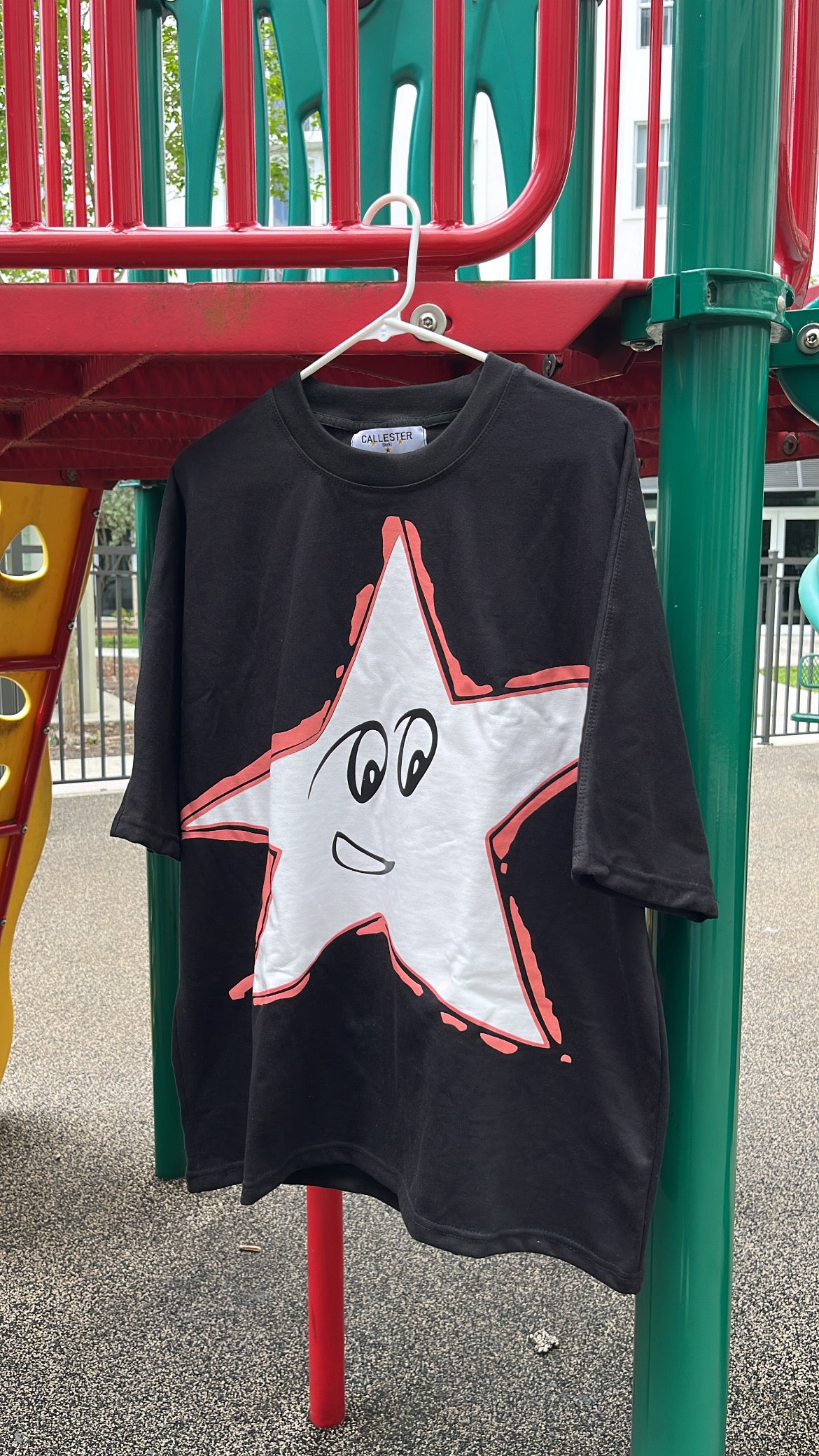 Pink Star Black Tee