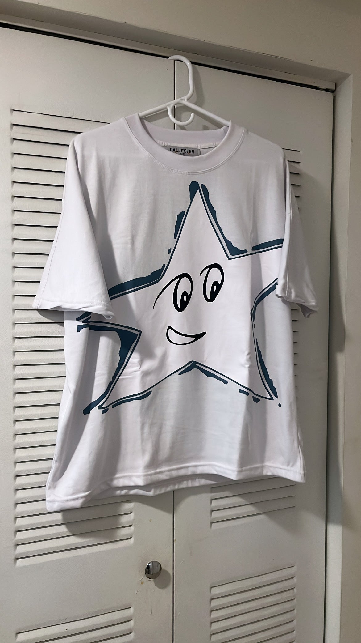 Teal Star White Tee