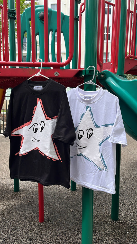 Teal Star White Tee