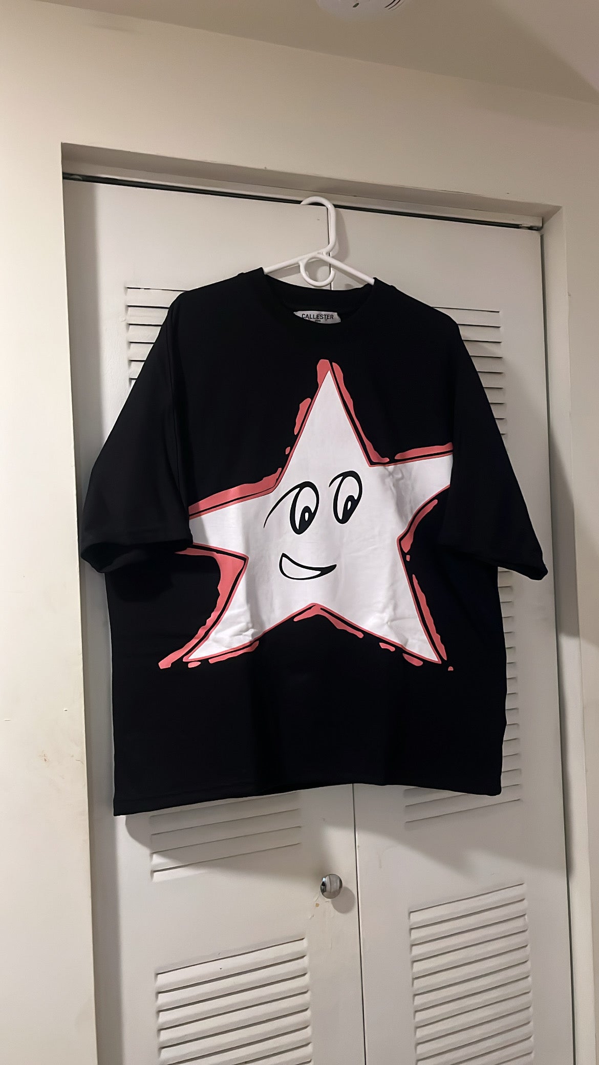 Pink Star Black Tee