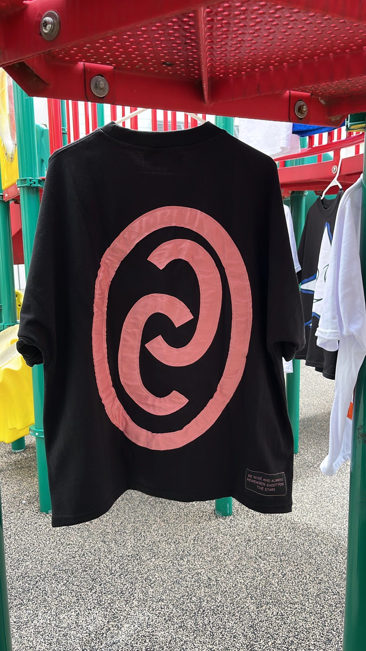 Pink Star Black Tee