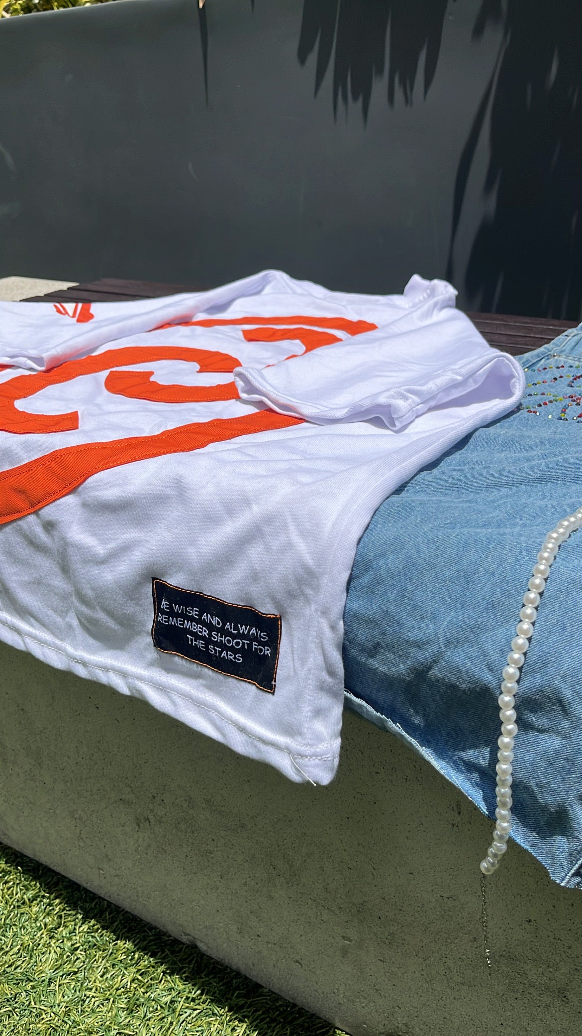 Orange Star White Tee