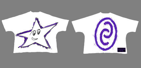 Purple Star White Tee