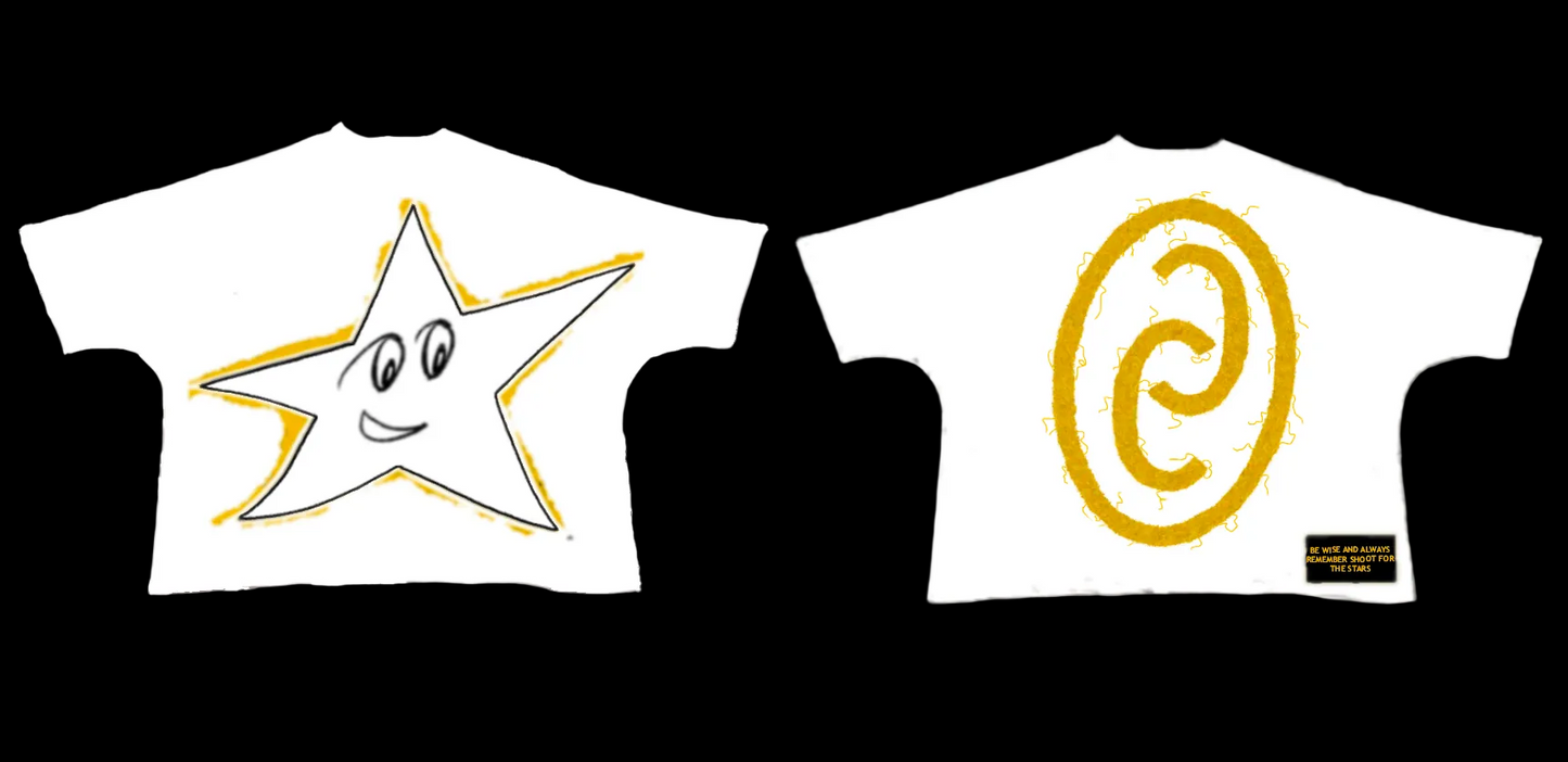 Yellow Star White Tee