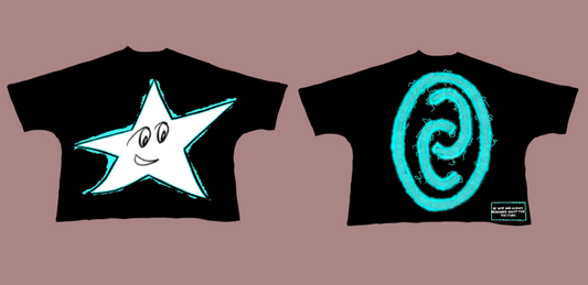 Teal Star Black Tee