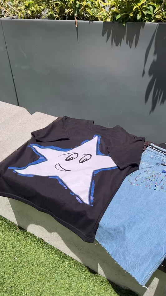 Blue Star Black Tee
